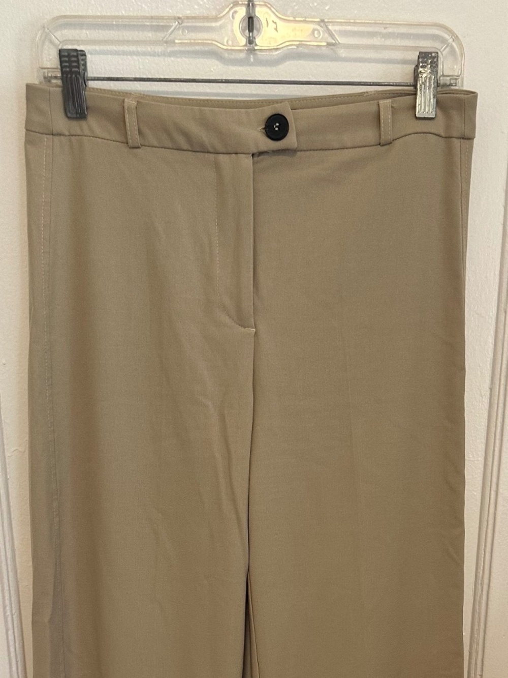 Berskha Khaki Beige Wide Leg Tailored Trousers Pants - Size US 6